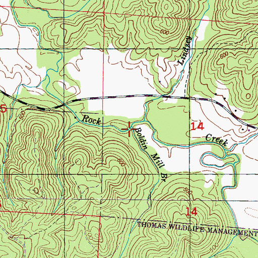 Topographic Map of Boldin Mill Branch, AL