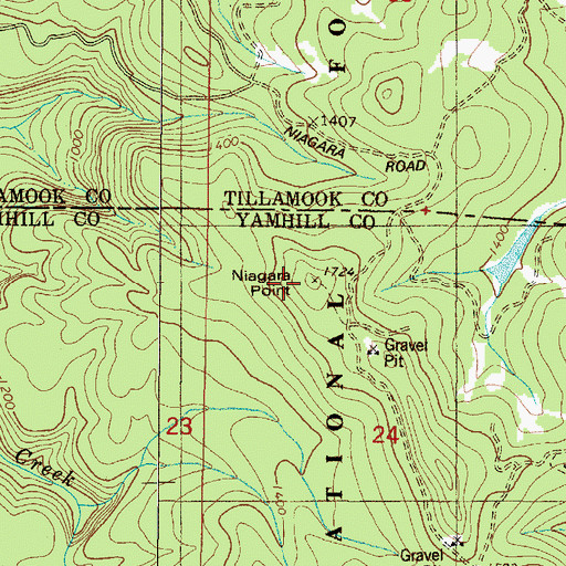 Topographic Map of Niagara Point, OR