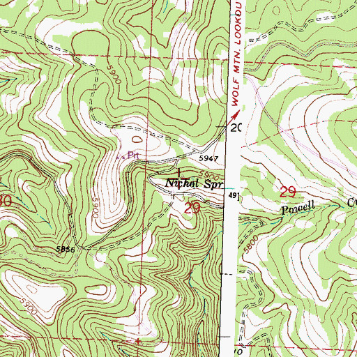 Topographic Map of Nichol Spring, OR