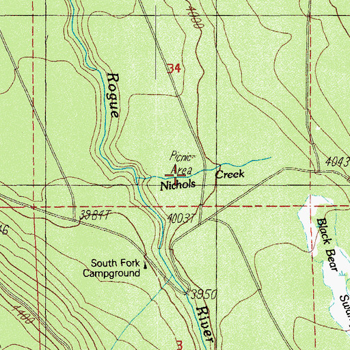Topographic Map of Nichols Camp (historical), OR