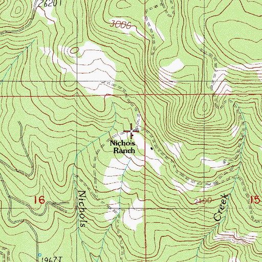 Topographic Map of Nichols Ranch, OR