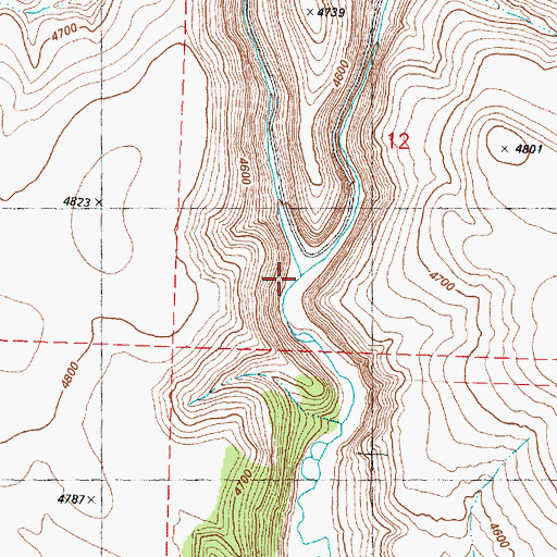 Topographic Map of Nicoll Creek, OR