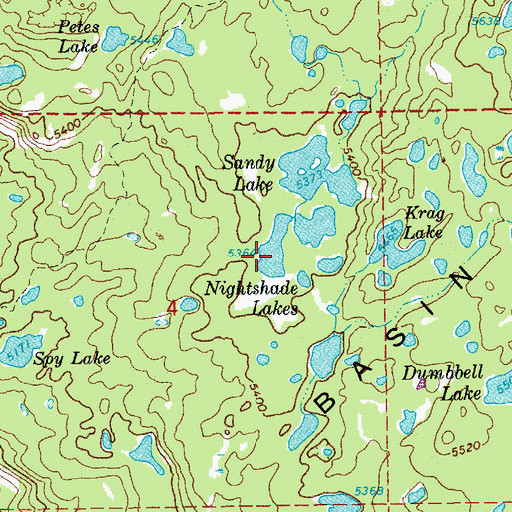 Topographic Map of Nightshade Lakes, OR