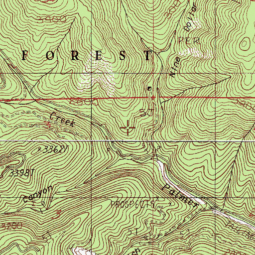 Topographic Map of Nine Dollar Gulch, OR