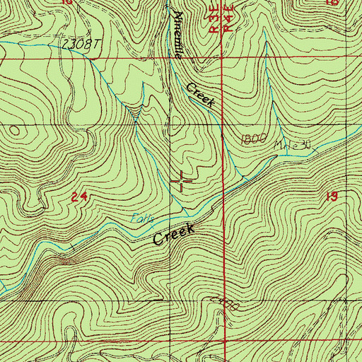 Topographic Map of Ninemile Creek, OR