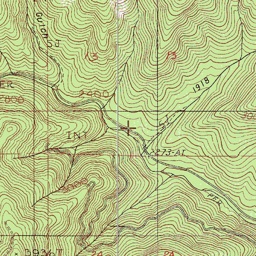 Topographic Map of Nineteenhundred Eighteen Gulch, OR