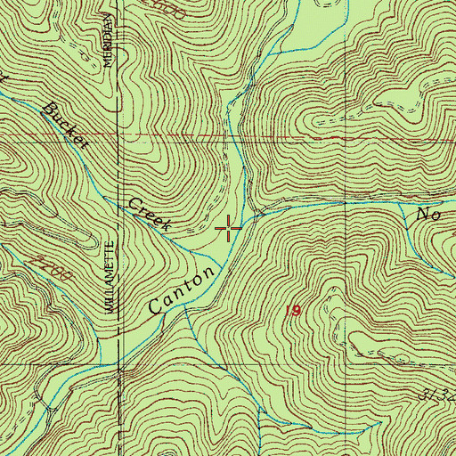 Topographic Map of No Man Creek, OR