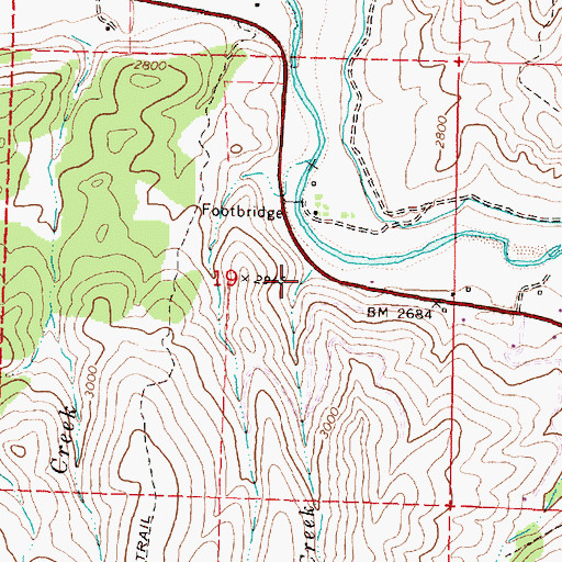 Topographic Map of No Name Creek, OR