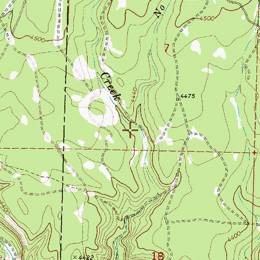 Topographic Map of No Name Creek, OR