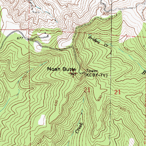 Topographic Map of Noah Butte, OR