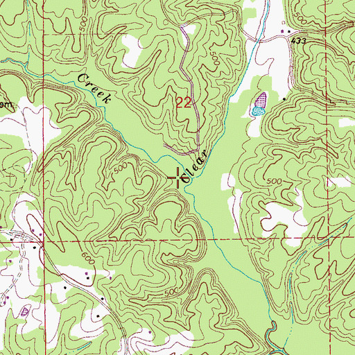 Topographic Map of Boles Creek, AL