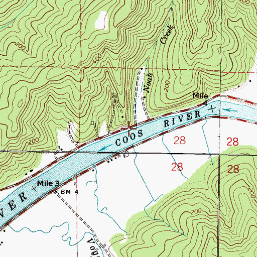 Topographic Map of Noah Creek, OR