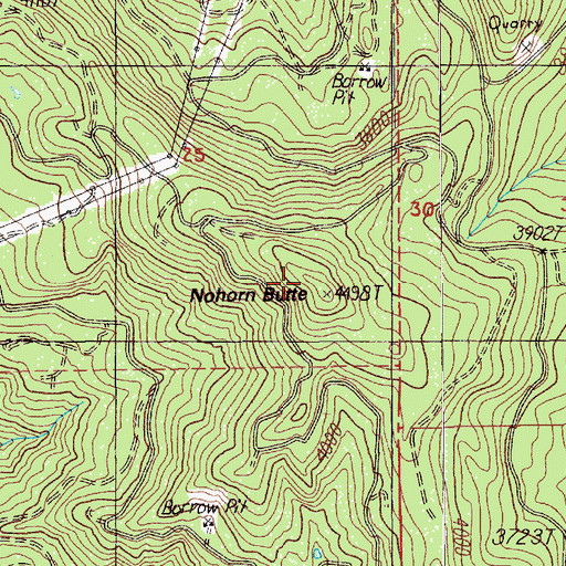 Topographic Map of Nohorn Butte, OR