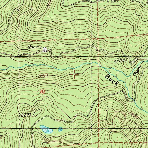 Topographic Map of Noon Creek, OR