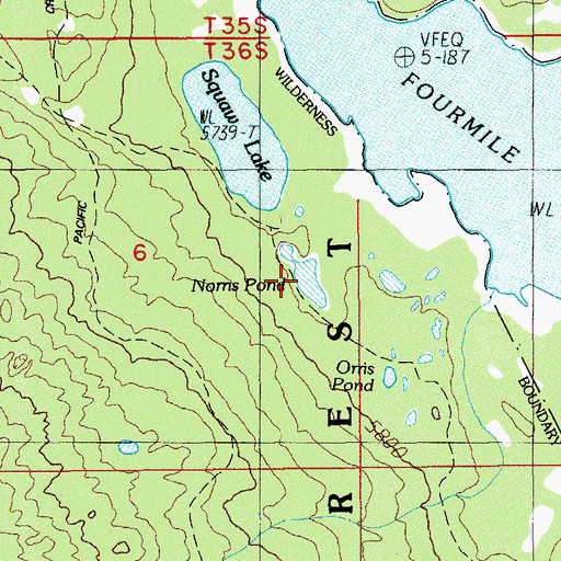 Topographic Map of Norris Pond, OR