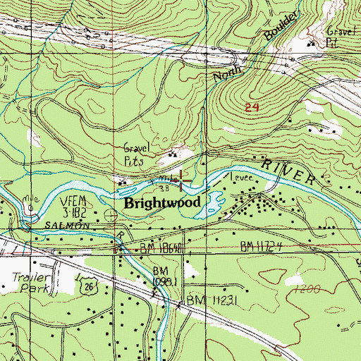 Topographic Map of North Boulder Creek, OR