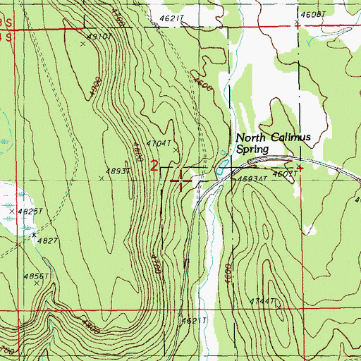 Topographic Map of North Calimus Spring, OR