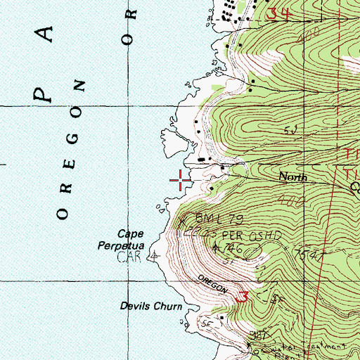 Topographic Map of North Cape Creek, OR