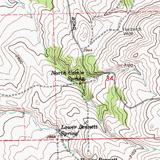 Topographic Map of North Combs Spring, OR