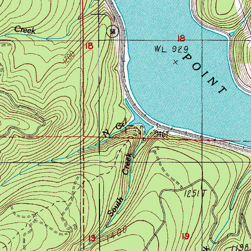Topographic Map of North Creek, OR