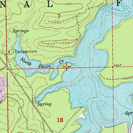 Topographic Map of North Davis Creek, OR