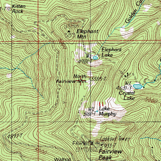 Topographic Map of North Fairview Mountain, OR