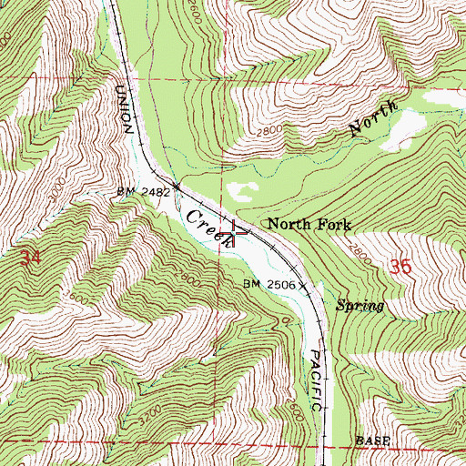 Topographic Map of North Fork, OR