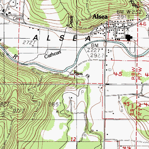 Topographic Map of North Fork Alsea River, OR