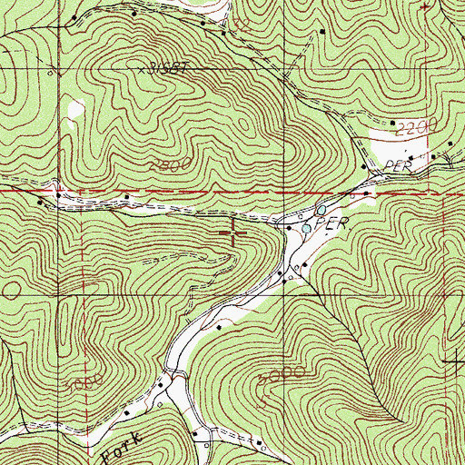 Topographic Map of North Fork Anderson Creek, OR