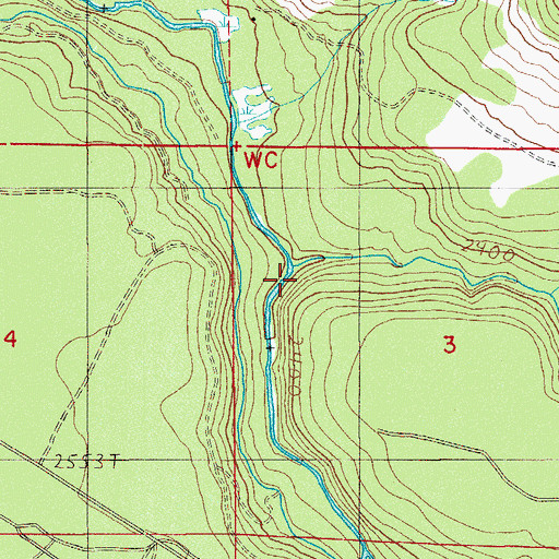 Topographic Map of North Fork Big Butte Creek, OR