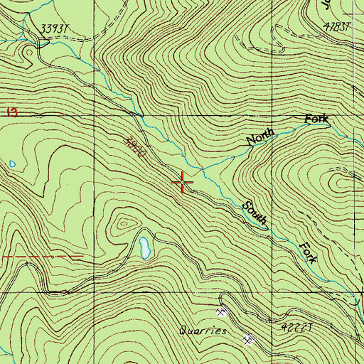 Topographic Map of North Fork Buck Creek, OR