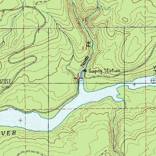 Topographic Map of North Fork Bull Run River, OR