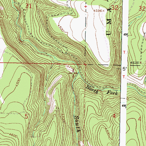 Topographic Map of North Fork Cable Creek, OR
