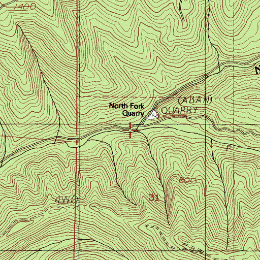 Topographic Map of North Fork Cape Creek, OR
