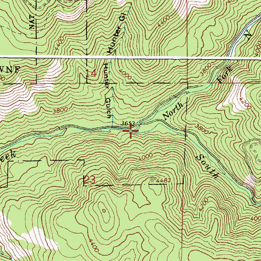 Topographic Map of North Fork Catherine Creek, OR