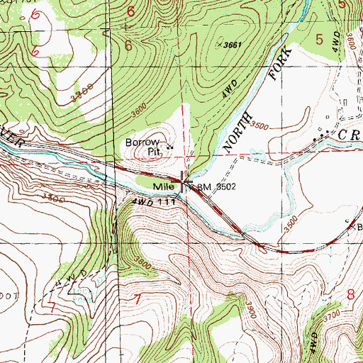 Topographic Map of North Fork Crooked River, OR