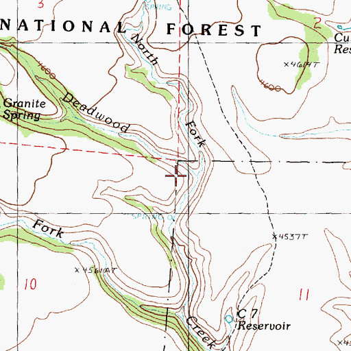Topographic Map of North Fork Deadwood Creek, OR