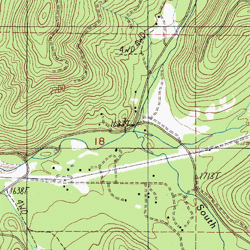 Topographic Map of North Fork Deer Creek, OR