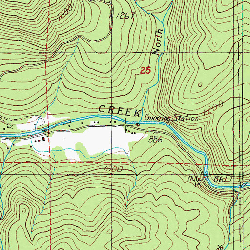 Topographic Map of North Fork Fall Creek, OR