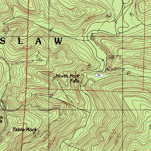 Topographic Map of North Fork Falls, OR