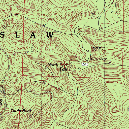 Topographic Map of North Fork Falls, OR