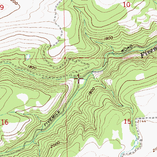 Topographic Map of North Fork Fivemile Creek, OR