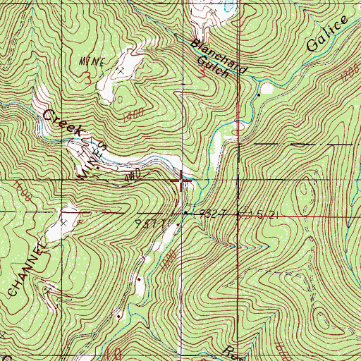 Topographic Map of North Fork Galice Creek, OR