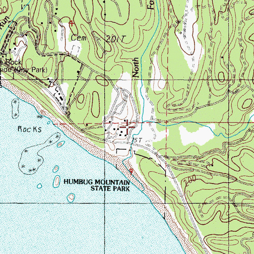 Topographic Map of North Fork Hubbard Creek, OR
