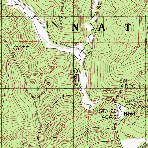Topographic Map of North Fork Indian Creek, OR