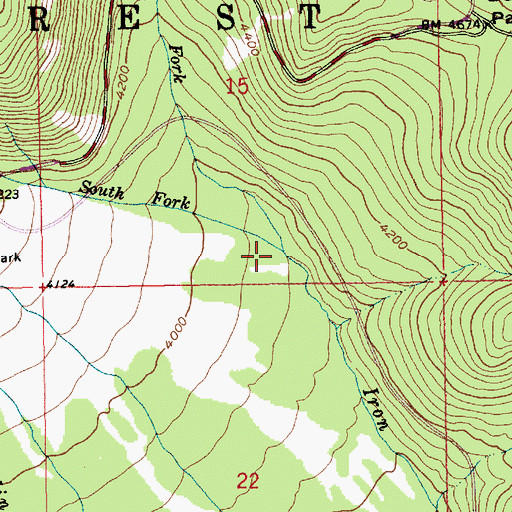 Topographic Map of North Fork Iron Creek, OR