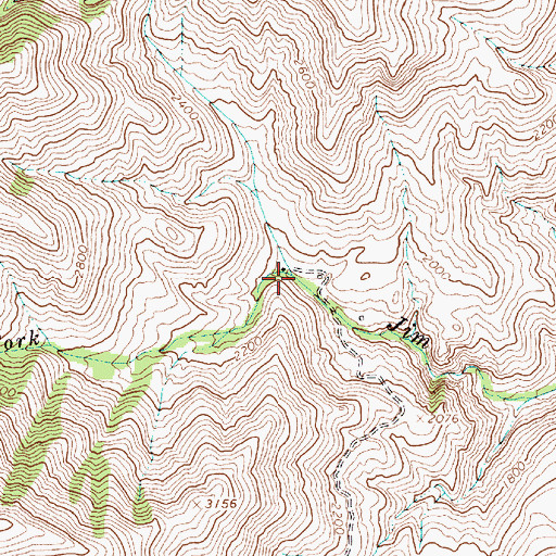 Topographic Map of North Fork Jim Creek, OR