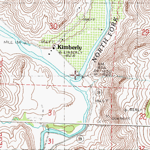 Topographic Map of North Fork John Day River, OR