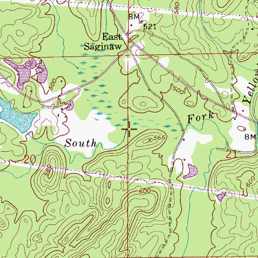 Topographic Map of Bolivar Creek, AL