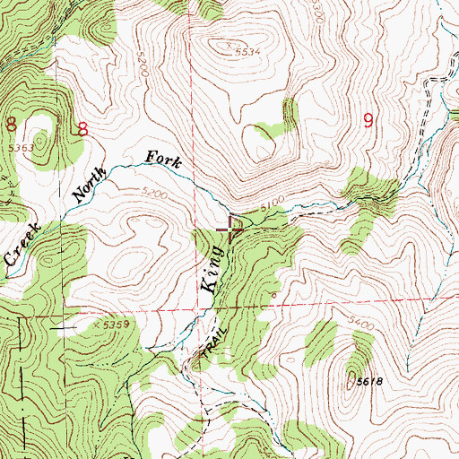 Topographic Map of North Fork King Creek, OR